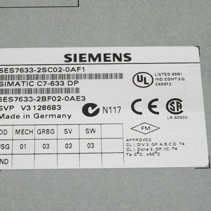 Siemens Simatic C7-633 DP / 6ES7633-2SC02-0AF1/ 6ES 7633-2SC02-0AF1 Rückschale - Maranos.de