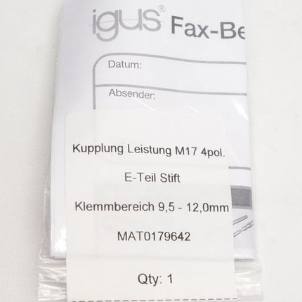 Kupplung Leistung M17 4-polig / E-Teil Stift / MAT0179642 / Neu OVP - Maranos.de