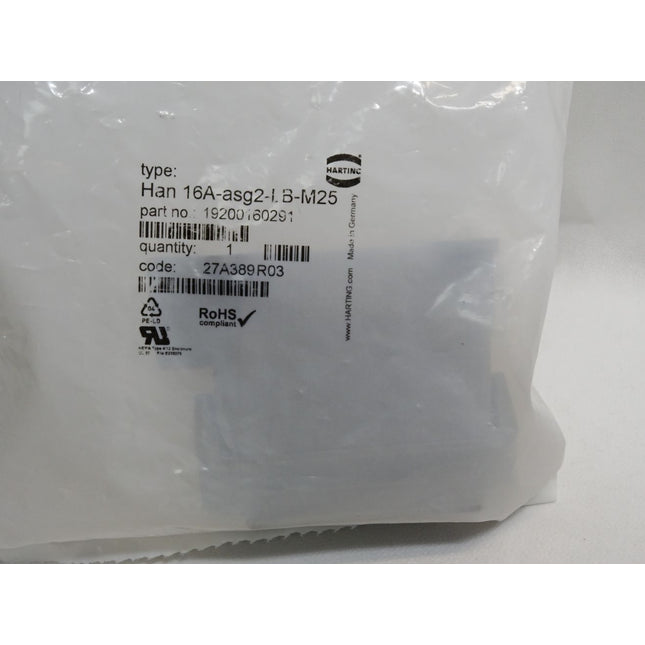 Harting Sockelgehäuse 19200160291 Han 16A-asg2-LB-M25 / Neu OVP - Maranos.de