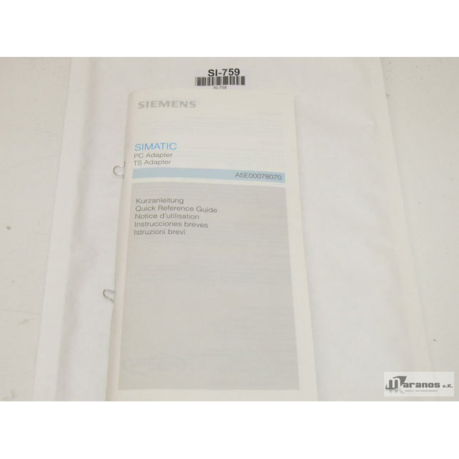 Siemens Simatic Kurzanleitung A5E00078070-01 - Maranos.de