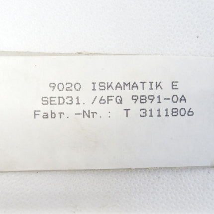 Siemens ISKAMATIK E SED31. / 6FQ 9891-0A / Neu - Maranos.de