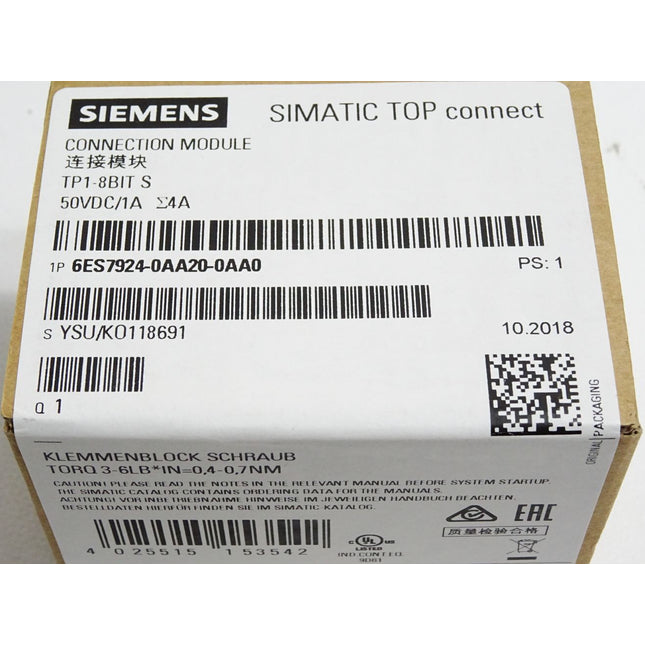 Siemens Top Connect 6ES7924-0AA20-0AA0 6ES7 924-0AA20-0AA0 Neu OVP versiegelt - Maranos.de