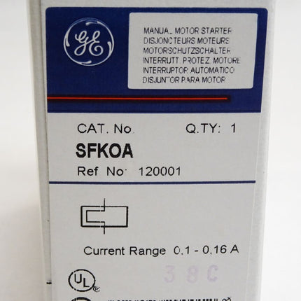 GE General Electric Motorschutzschalter SFK0A 120001 0.1-0.16A / Neu OVP - Maranos.de
