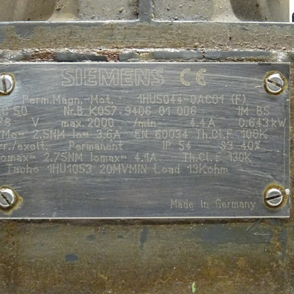 Siemens 1HU5044-0AC01 Permanent Magnet Motor 0,643 KW / 2000 Rpm / 1 HU5044-0AC01 - Maranos.de