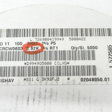 5000x VISHAY CRCW0603 3.92K  / Widerstände / Chip - Maranos.de