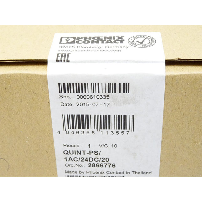 Phoenix Contact QUINT-PS/1AC/24DC/20 / 2866776 / Neu OVP versiegelt - Maranos.de
