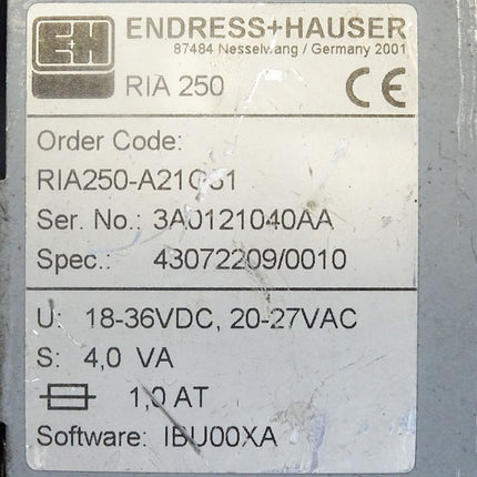 Endress+Hauser RIA250 / RIA250-A21G - Maranos.de