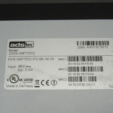 ADS tec DVG-VMT7012 Terminal Touch PC Panel DVG-VMT 7012 Windows - Maranos.de