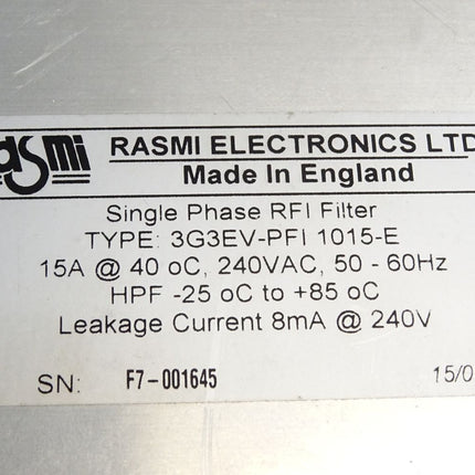 RASMI Electronic Single Phase RFI Filter 3G3EV-PFI 1015-E - Maranos.de