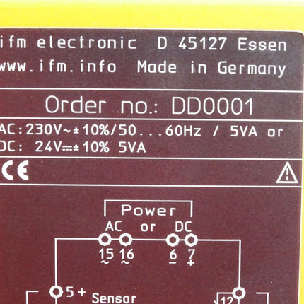 Ifm Electronic DD0001 Auswerteeinheit zur Drehzahlüberwachung D100/230VAC - Maranos.de
