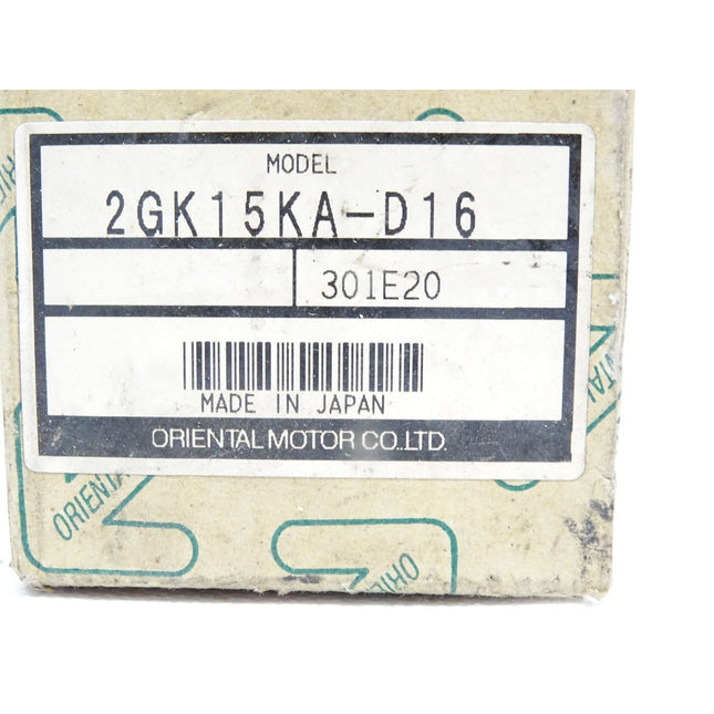 OM Oriental Motor Gear Head 2GK15KA-D16 / Neu OVP - Maranos.de