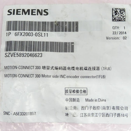 Siemens 6FX2003-0SL11 Motion-Connect 300 Motor side INC 6FX2 003-0SL11 - Maranos.de