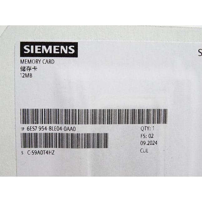 Siemens Memory Card 12MB 6ES7954-8LE04-0AA0 6ES7 954-8LE04-0AA0 / Neu OVP versiegelt - Maranos.de