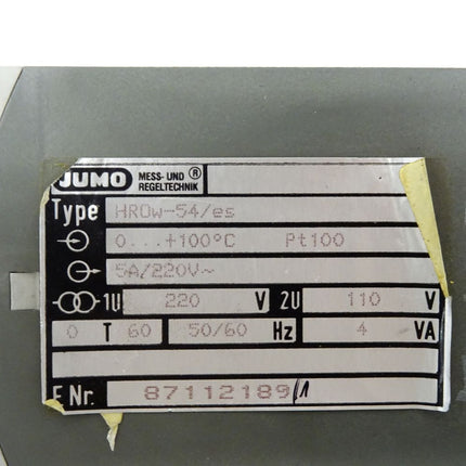 Jumo HROw-54/es Pt100 / 0...+100°C - Maranos.de