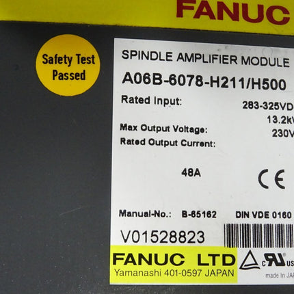 Fanuc Spindle Amplifier Module A06B-6078-H211/H500 13.2kW - Maranos.de
