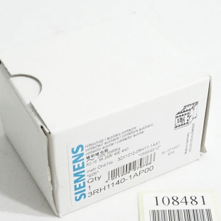 Siemens Hilfsschütz 3RH1140-1AP00 / Neu OVP - Maranos.de