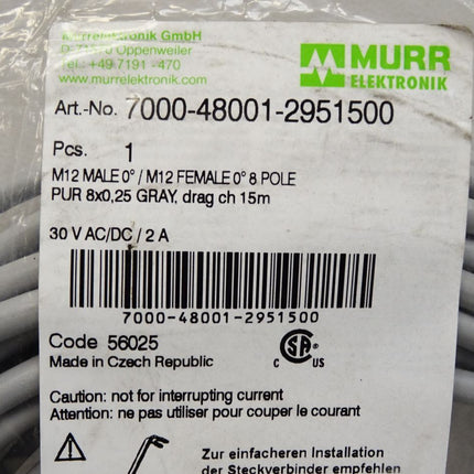 Murr Elektronik Kabel 7000-48001-2951500 / Neu OVP - Maranos.de