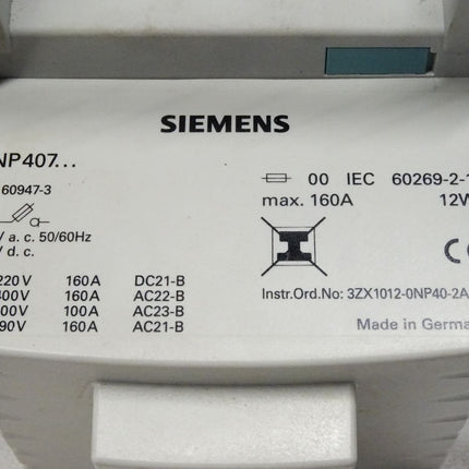 Siemens 3NP4075-0FF01 E:02 / Sicherungslasttrennschalter / Neu OVP - Maranos.de