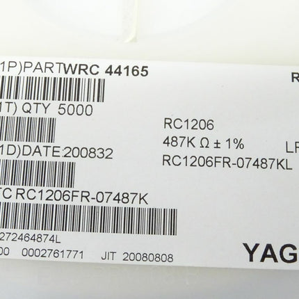 5000x YAGEO WRC44165 / RC1206 - 487K Ohm / RC1206FR-07457KL - Maranos.de