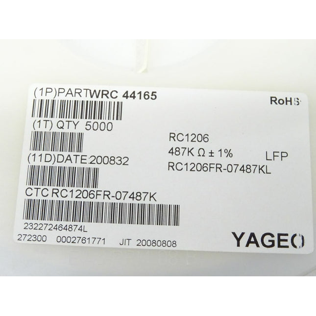 5000x YAGEO WRC44165 / RC1206 - 487K Ohm / RC1206FR-07457KL - Maranos.de