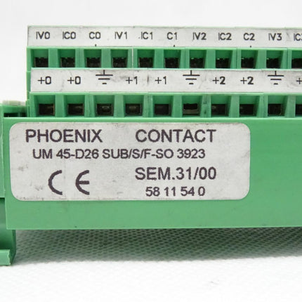 Phoenix Contact 58 11 54 0 UM 45-D26 SUB/S/F-SO 3923 5811540 - Maranos.de