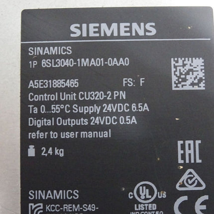 Siemens Sinamics Control Unit CU320-2 PN 6SL3040-1MA01-0AA0 - Maranos.de