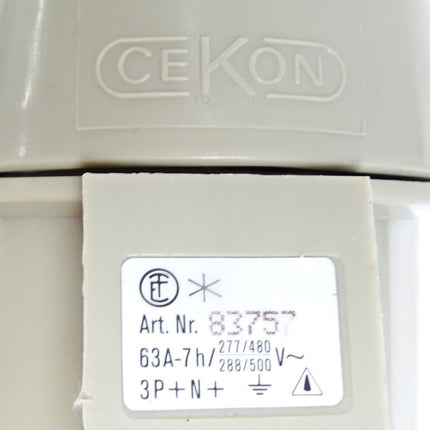 Cekon Starkstromsteckdose 83757 63A-7h 3P+N+ 480-500V 5-polig / Neu - Maranos.de