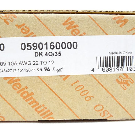 Weidmüller DK4Q/35 / 0590160000 / Inhalt : 100 Stück / Neu OVP - Maranos.de