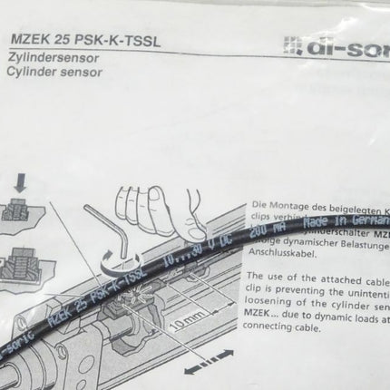 di-soric MZEK 25 PSK-K-TSSL Zylindersensor 10..30VDC / 200mA - Maranos.de