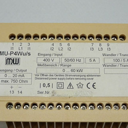 M & W MU-P4Wu/s Widerstands-Messumformer 0-60kW - Maranos.de