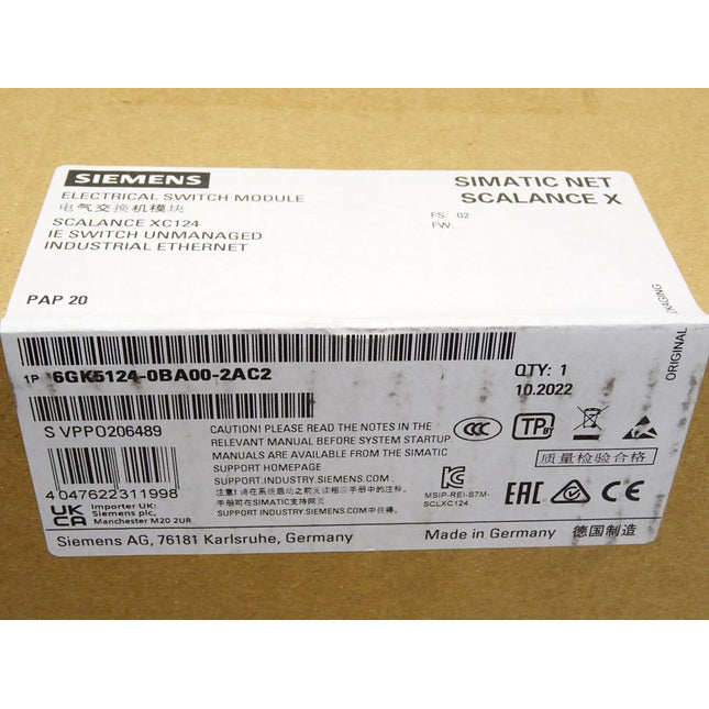 Siemens Scalance XC124 6GK5124-0BA00-2AC2 6GK5124-0BA00-2AC2 / Neu OVP versiegelt - Maranos.de