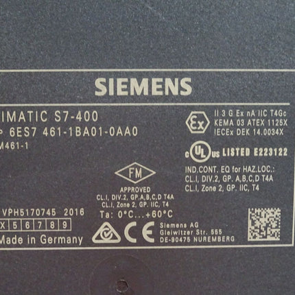Siemens S7-400 IM461-1 6ES7461-1BA01-0AA0 6ES7 461-1BA01-0AA0 - Maranos.de