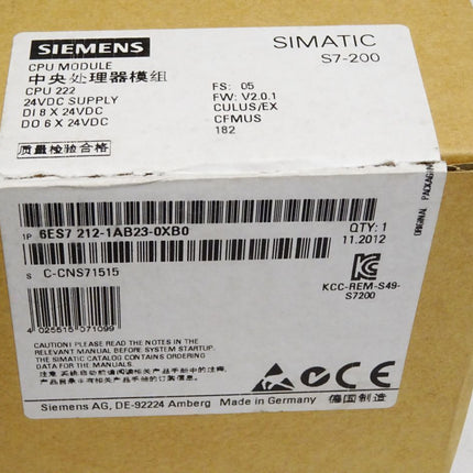 Siemens S7-200 CPU222 6ES7212-1AB23-0XB0 6ES7 212-1AB23-0XB0 / Neu OVP - Maranos.de