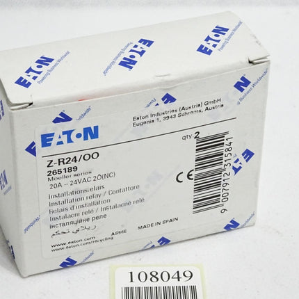Eaton Installationsrelais Z-R24/OO 265189 / Inhalt:2 Stück / Neu OVP - Maranos.de