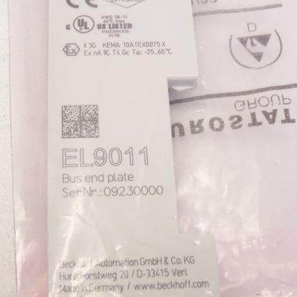 Beckhoff Endkappe EL9011 Bus End Plate / Neu OVP - Maranos.de