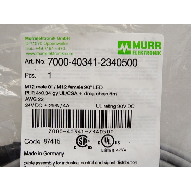 Murr Elektronik Kabel 7000-40341-2340500 / Neu OVP - Maranos.de