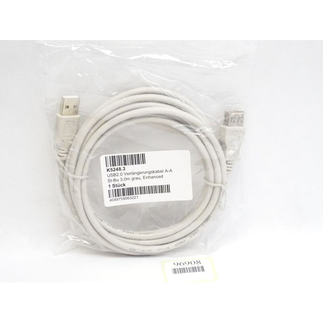 EFB Elektronik K5248.3 USB2.0 Verlängerungskabel A-A St-Bu 3,0m grau / Neu OVP - Maranos.de