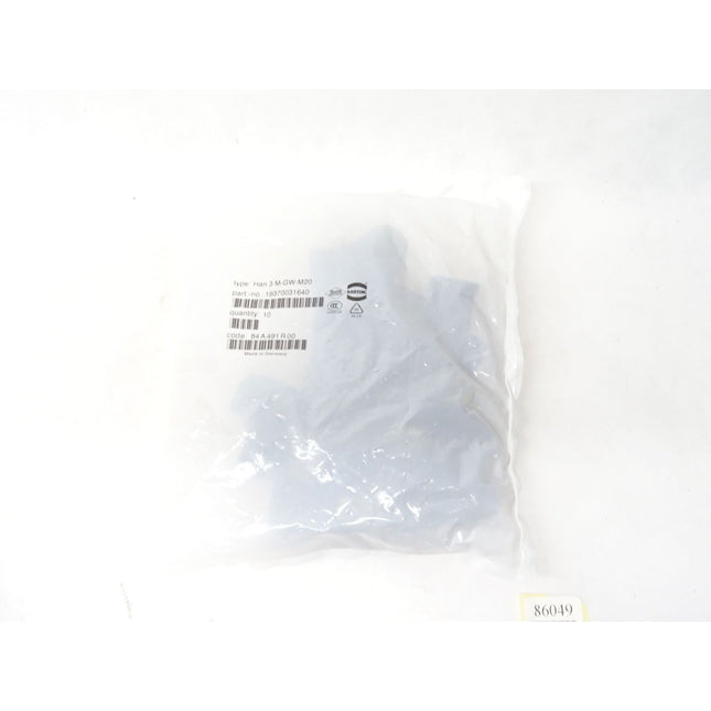 Harting Han 3 M-GW-M20 / 19370031640 / Inhalt : 10 Stück / Neu OVP versiegelt - Maranos.de