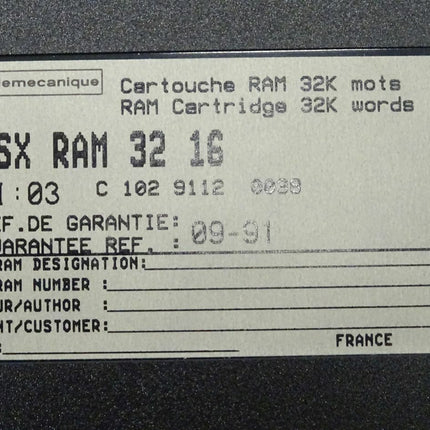 Telemecanique TSX RAM 32 16 Cartouche RAM 32K mots C10291120038 / Neu-OVP - Maranos.de