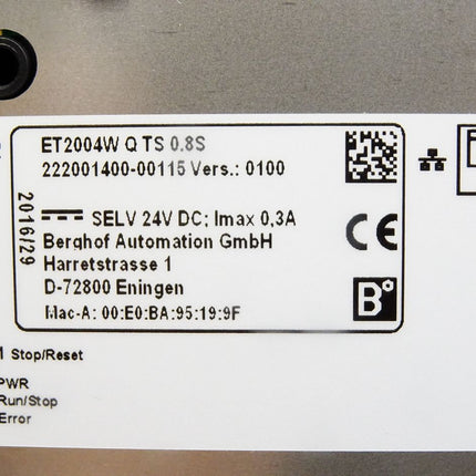 Berghof Automation ET2004W Q TS 0.8S 222001400-00115 V.0100 / Neu - Maranos.de