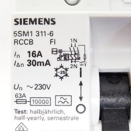 Siemens FI-Schutzschalter 5SM1311-6 / Neuwertig - Maranos.de