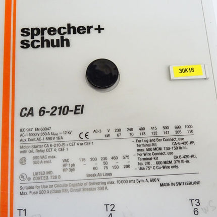 Sprecher+Schuh CA6-210-EI CA 6-210-EI CRC6-240 CA6-P - Maranos.de