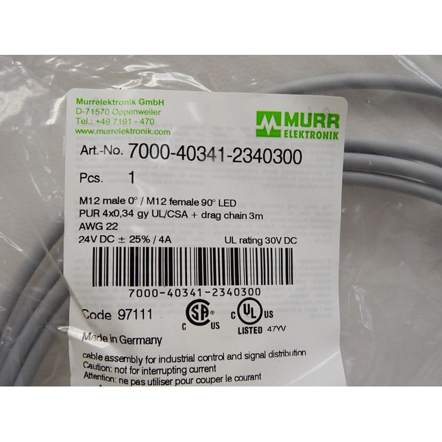 Murr Elektronik Kabel 7000-40341-2340300 / Neu OVP - Maranos.de