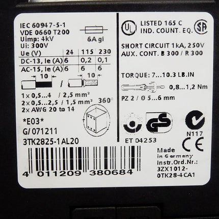 Siemens 3TK2825-1AL20 SIRIUS Sicherheitsschaltgerät - Maranos.de