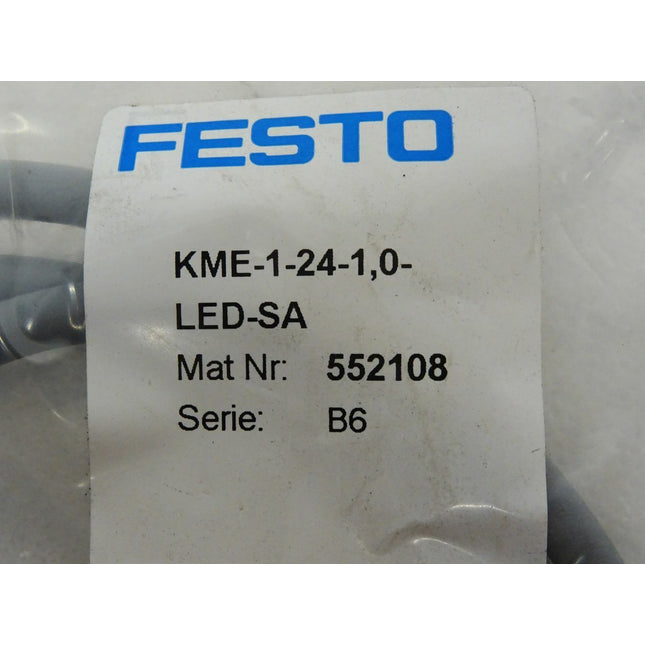 Festo Steckdosenleitung 552108 / KME-1-24-1,0-LED-SA / Neu OVP versiegelt - Maranos.de