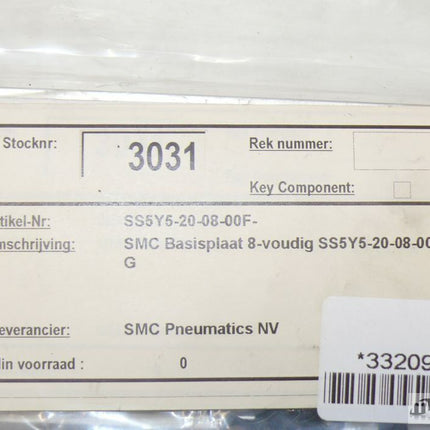 NEU/OVP SMC SS5Y5-20-08-00F-Q / SS5Y5-20-08-00F-G Mehrfachanschlussplatte - Maranos.de