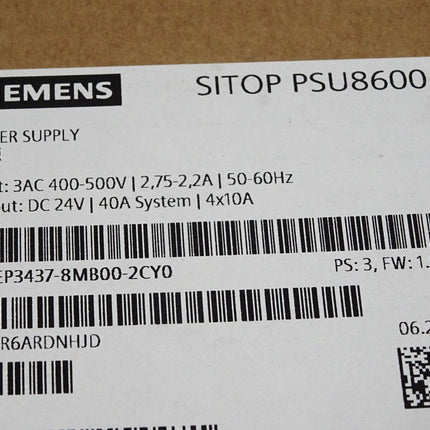 Siemens Sitop PSU8600 6EP3437-8MB00-2CY0 6EP3 437-8MB00-2CY0 / Neu OVP versiegelt - Maranos.de