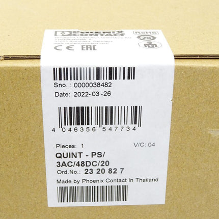 Phoenix Contact 2320827 QUINT-PS/3AC/48DC/20 / NEU OVP - Maranos.de