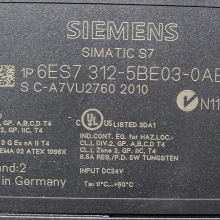 Siemens S7-300 CPU 312C 6ES7312-5BE03-0AB0 6ES7 312-5BE03-0AB0 / Unbenutzt - Maranos.de