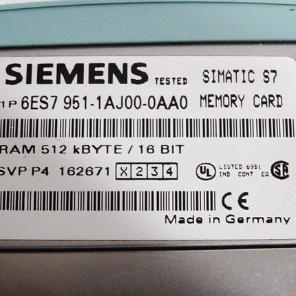 Siemens 6ES7951-1AJ00-0AA0 6ES7 951-1AJ00-0AA0 Memory Card 512KB - Maranos.de